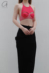 OUDE WAAG hollow hanging neck corset OW-23SS AS05 pink